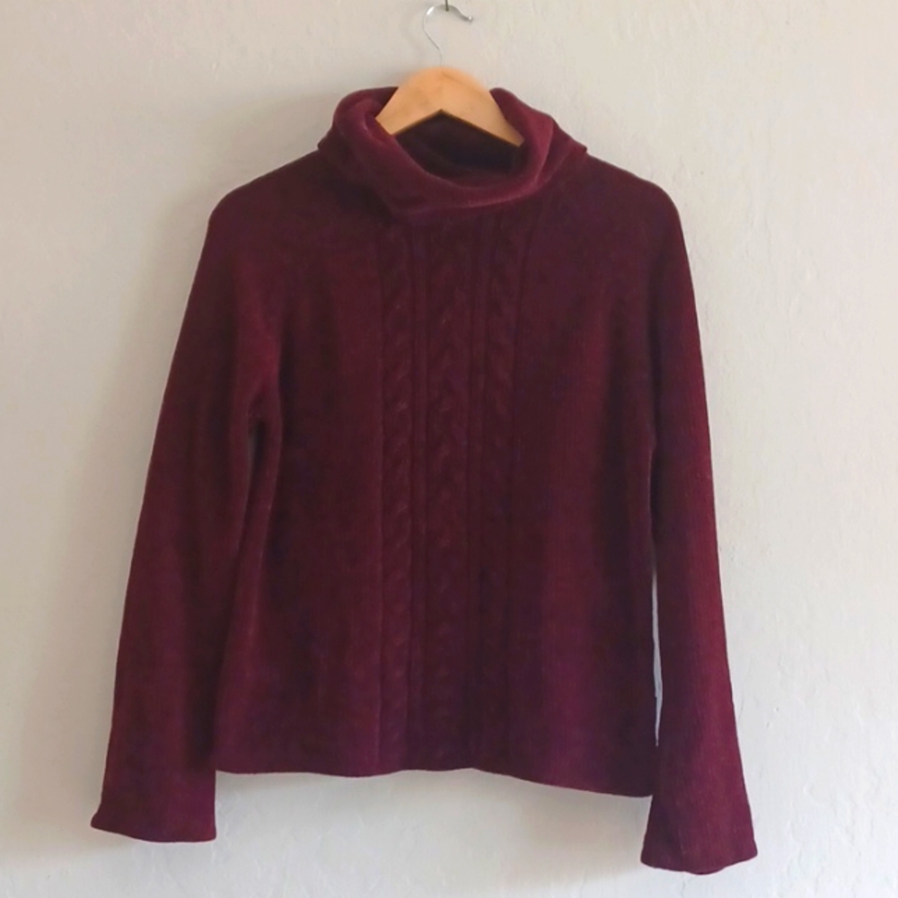 Riveted by Lee Deep Burgundy/Wine Cowell Neck Sweater Size Small